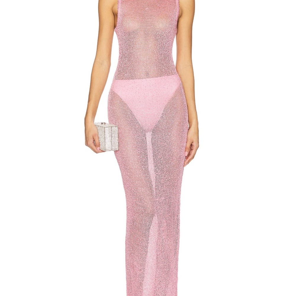 superdown Pink Sheer Maxi Dress